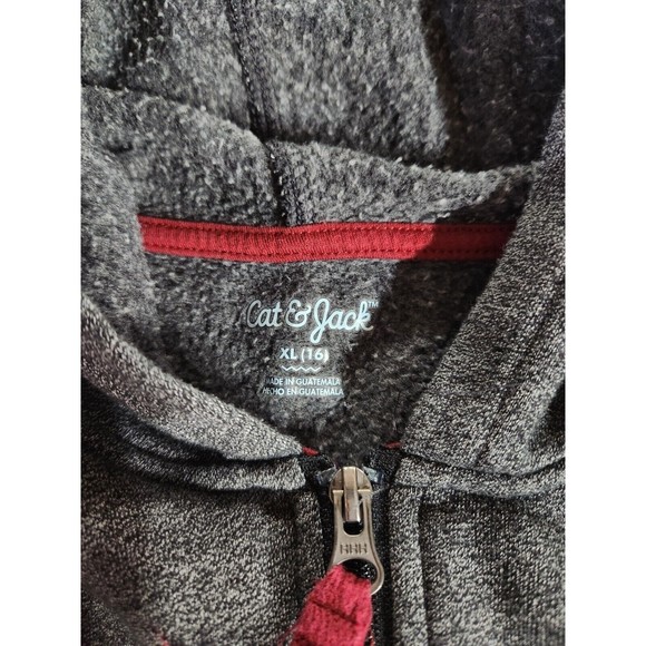 Boys Cat and Jack Fleece Zip Up Hoodie XL 16 - Picture 3 of 10